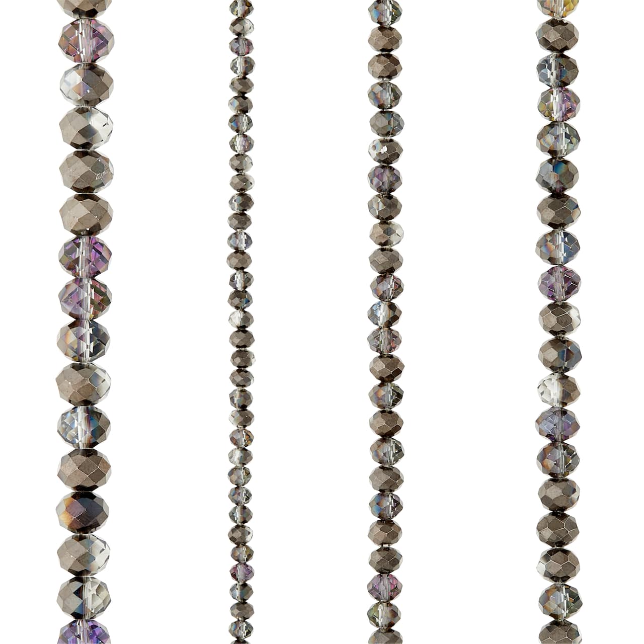 Gray Faceted Glass Rondel Beads by Bead Landing&#x2122;
